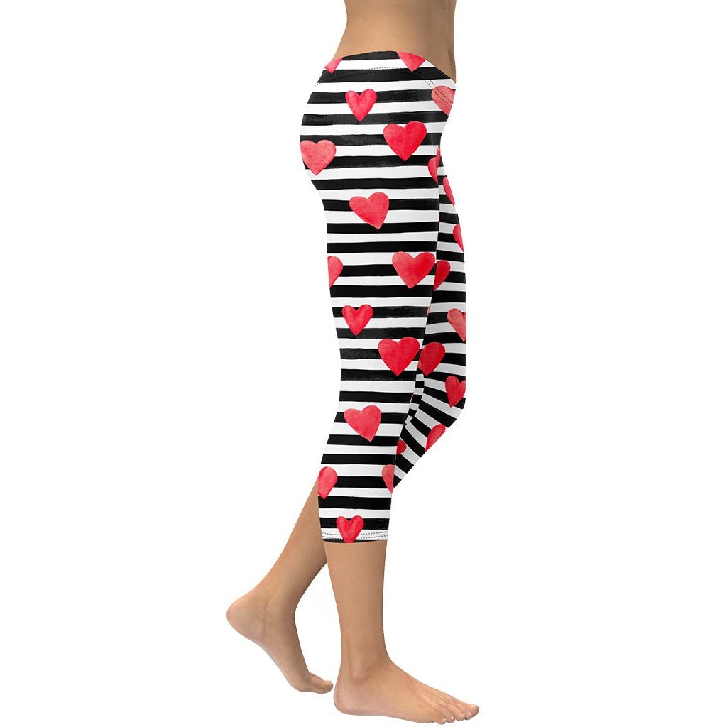 Stripes & Hearts Capris