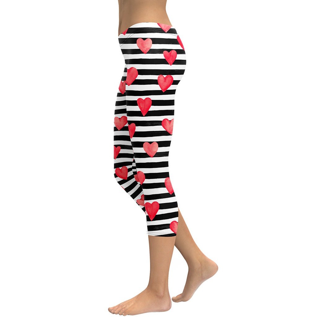 Stripes & Hearts Capris