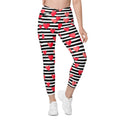 Stripes & Hearts Crossover Leggings With Pockets