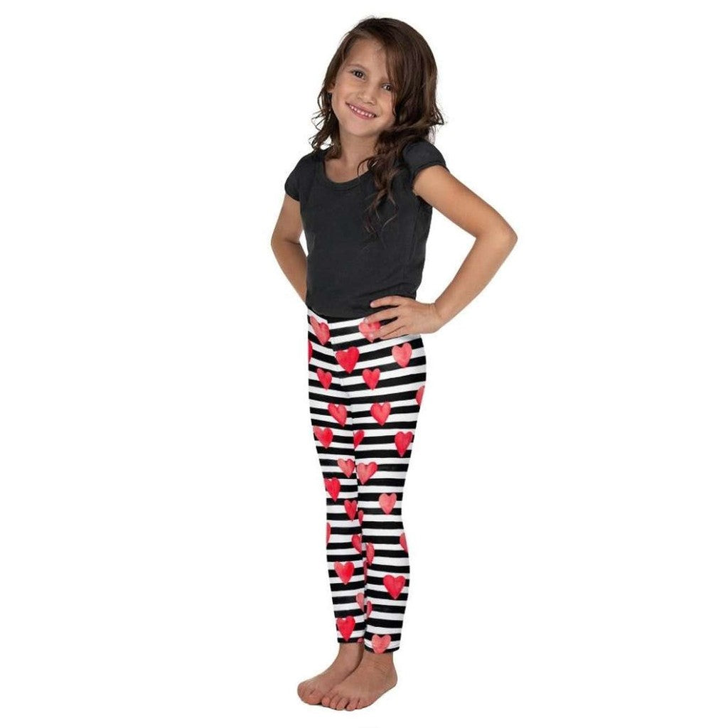 Stripes & Hearts Kid's Leggings