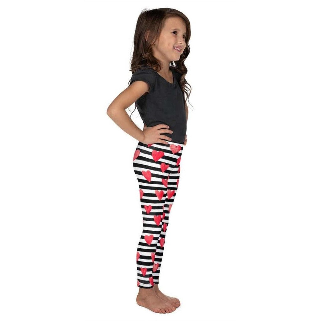 Stripes & Hearts Kid's Leggings