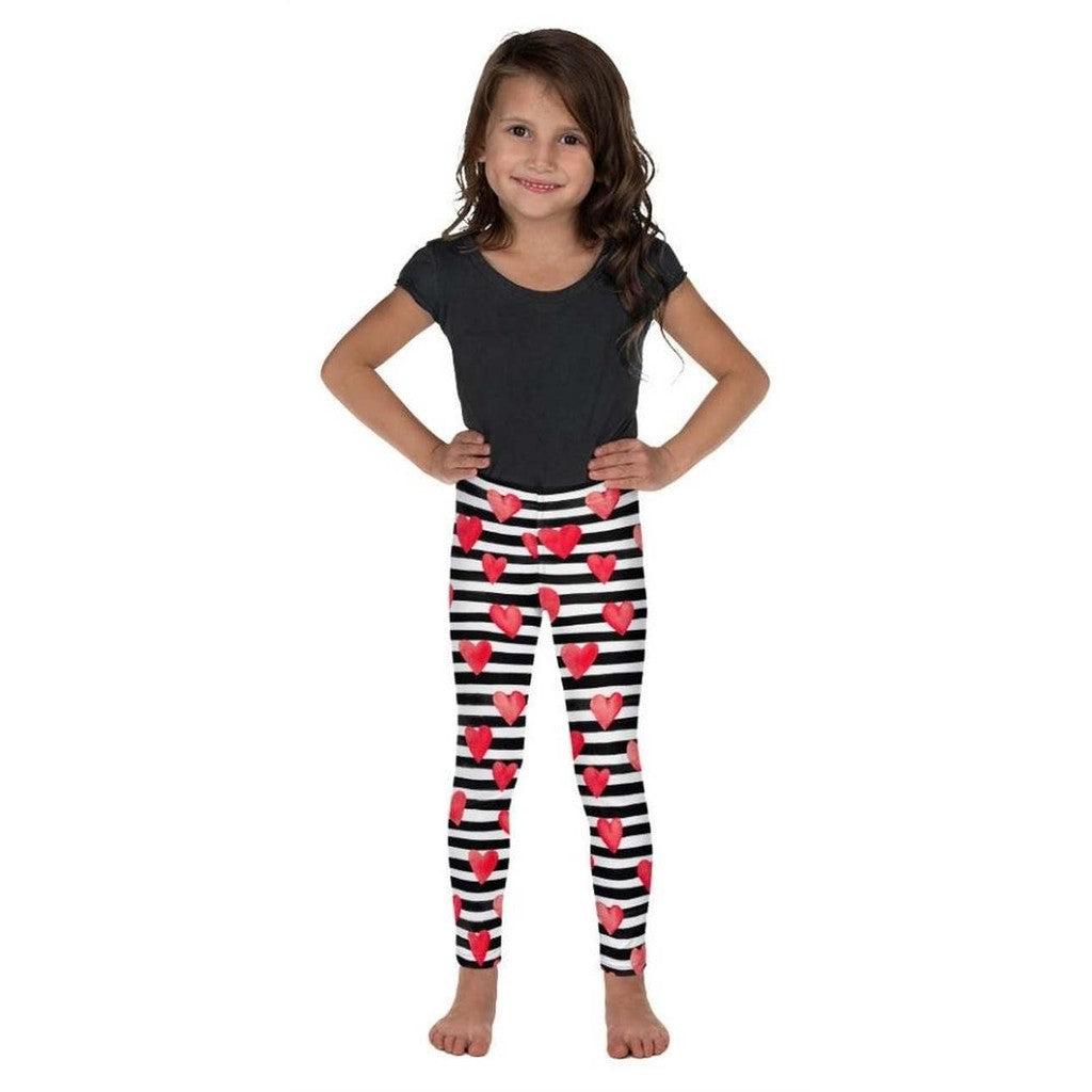 Stripes & Hearts Kid's Leggings