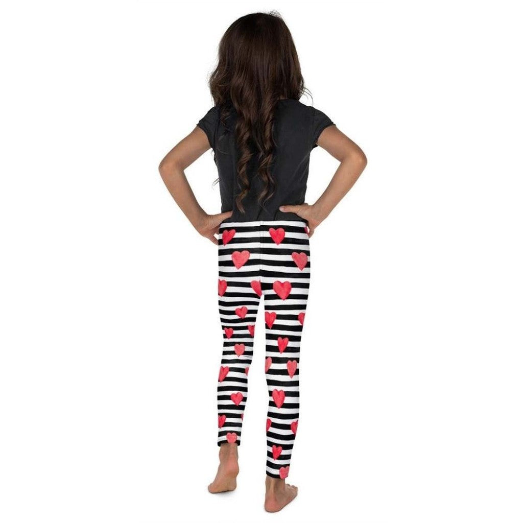 Stripes & Hearts Kid's Leggings