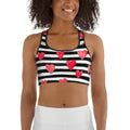 Stripes & Hearts Sports Bra