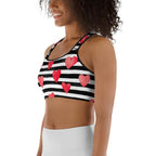Stripes & Hearts Sports Bra