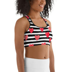 Stripes & Hearts Sports Bra