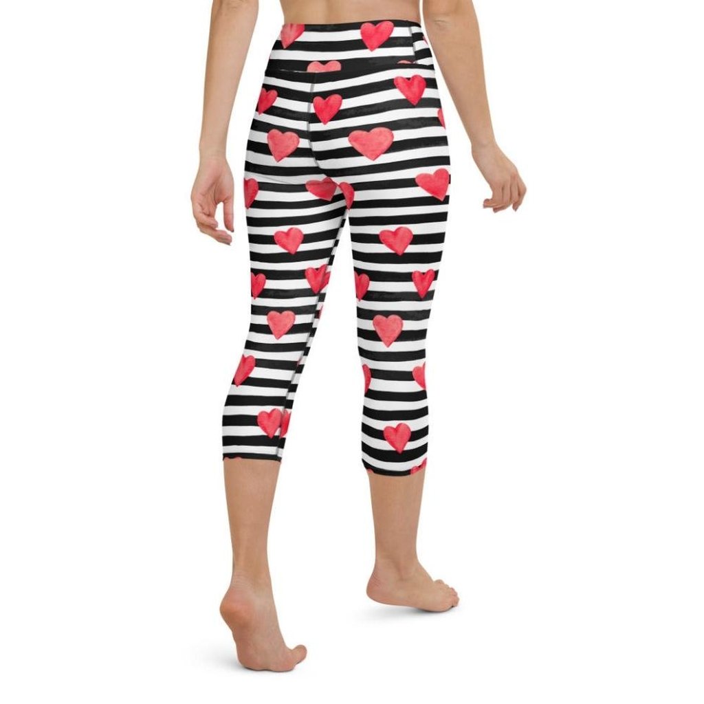 Stripes & Hearts Yoga Capris