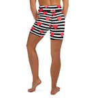 Stripes & Hearts Yoga Shorts