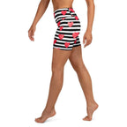 Stripes & Hearts Yoga Shorts