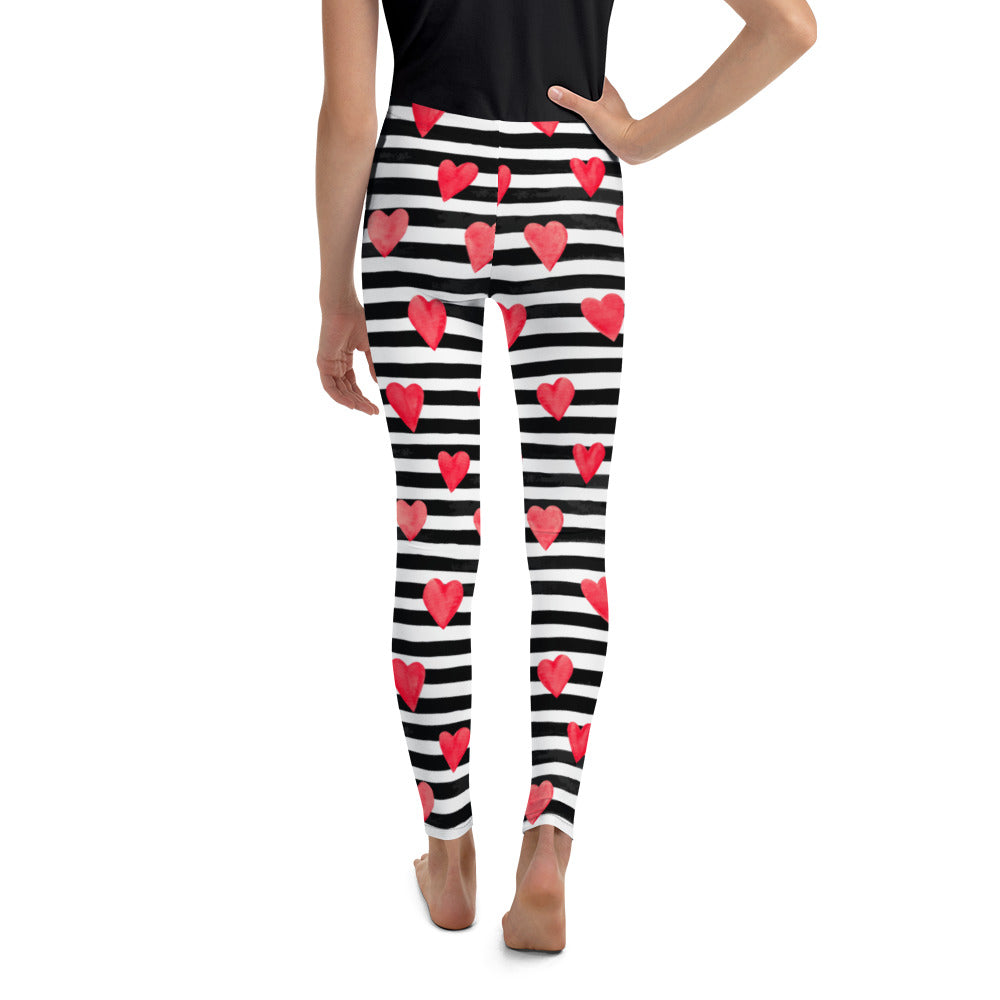 Stripes & Hearts Youth Leggings