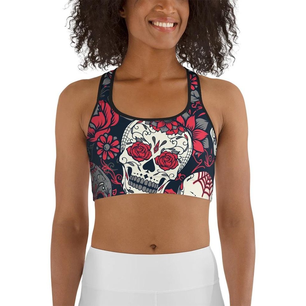 Sugar Skull Sports Bra