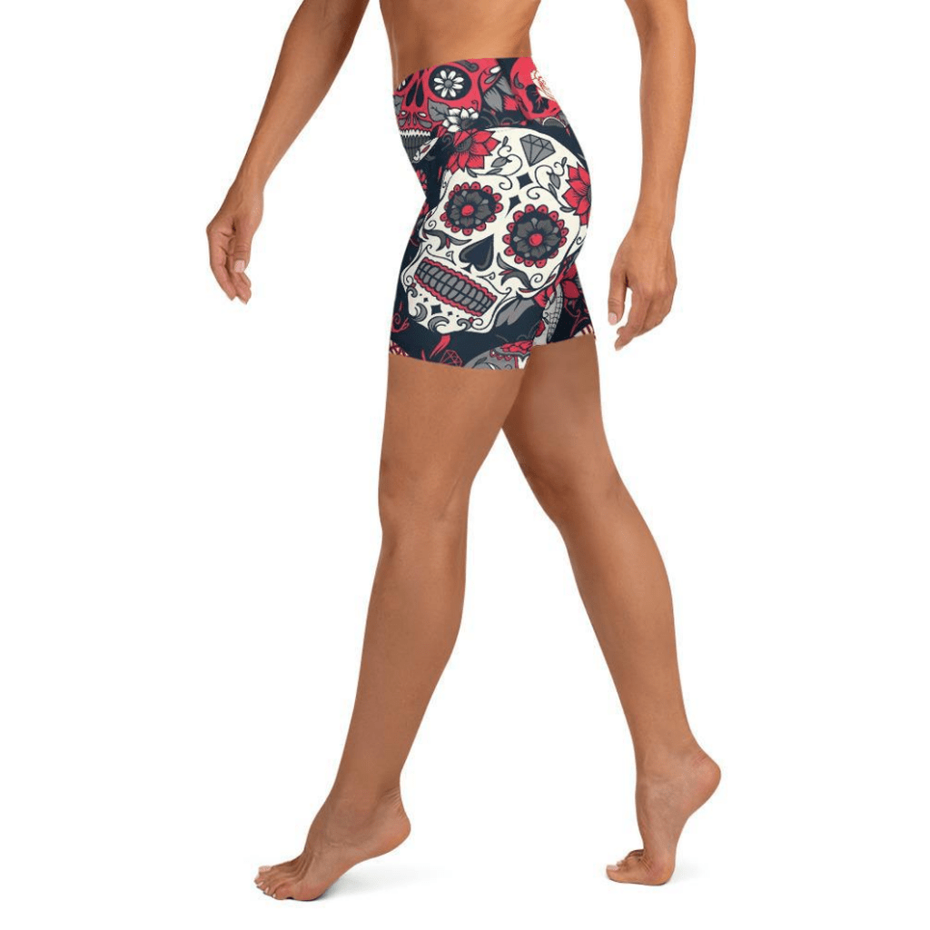 Sugar Skull Yoga Shorts