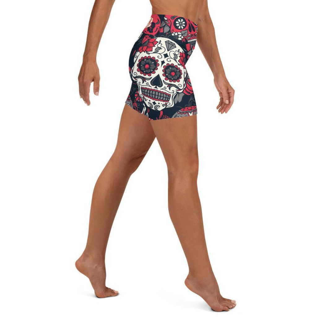 Sugar Skull Yoga Shorts