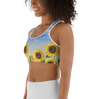 Sunflower Fields Sports Bra