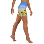 Sunflower Fields Yoga Shorts