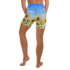 Sunflower Fields Yoga Shorts