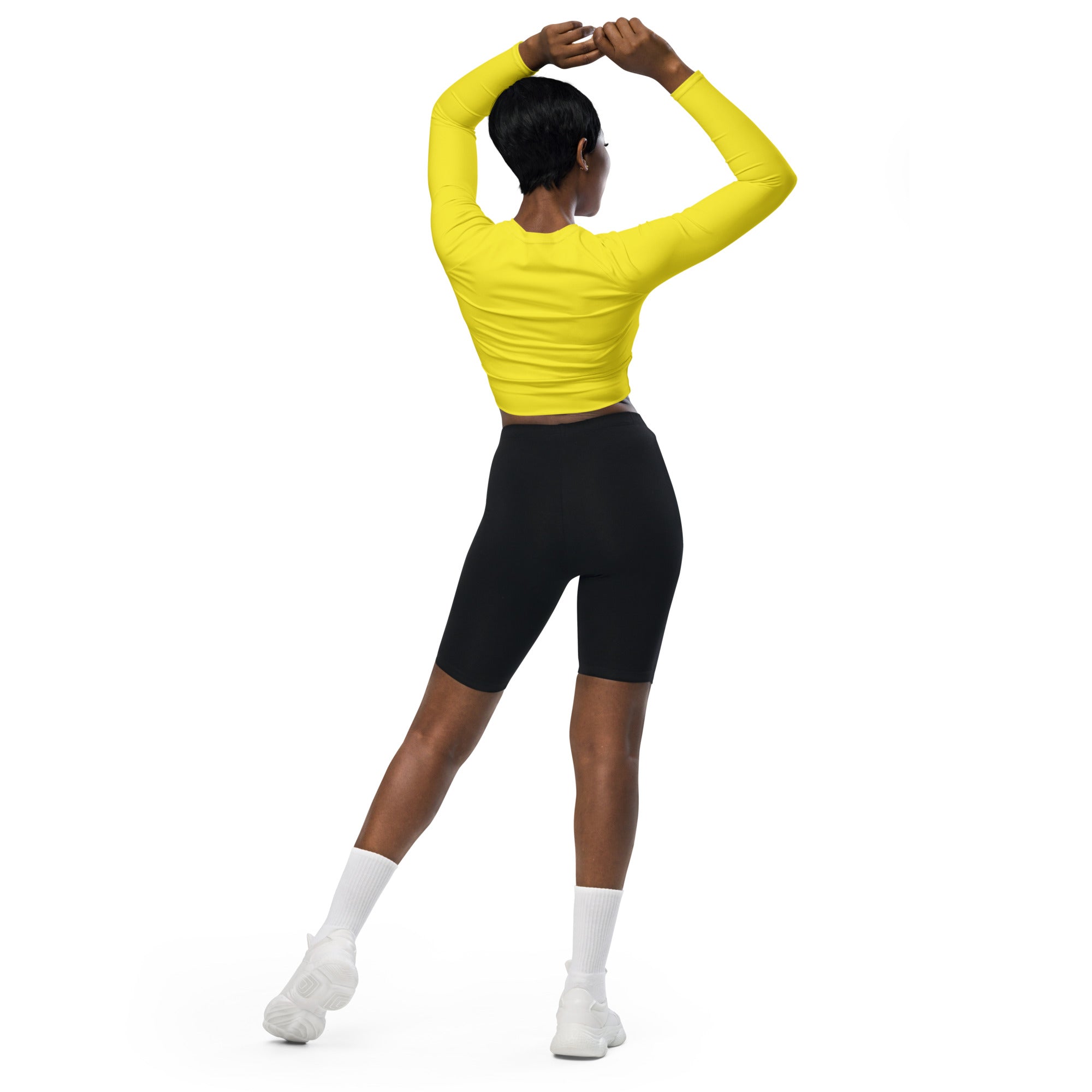 Sunshine Yellow Recycled Long-sleeve Crop Top
