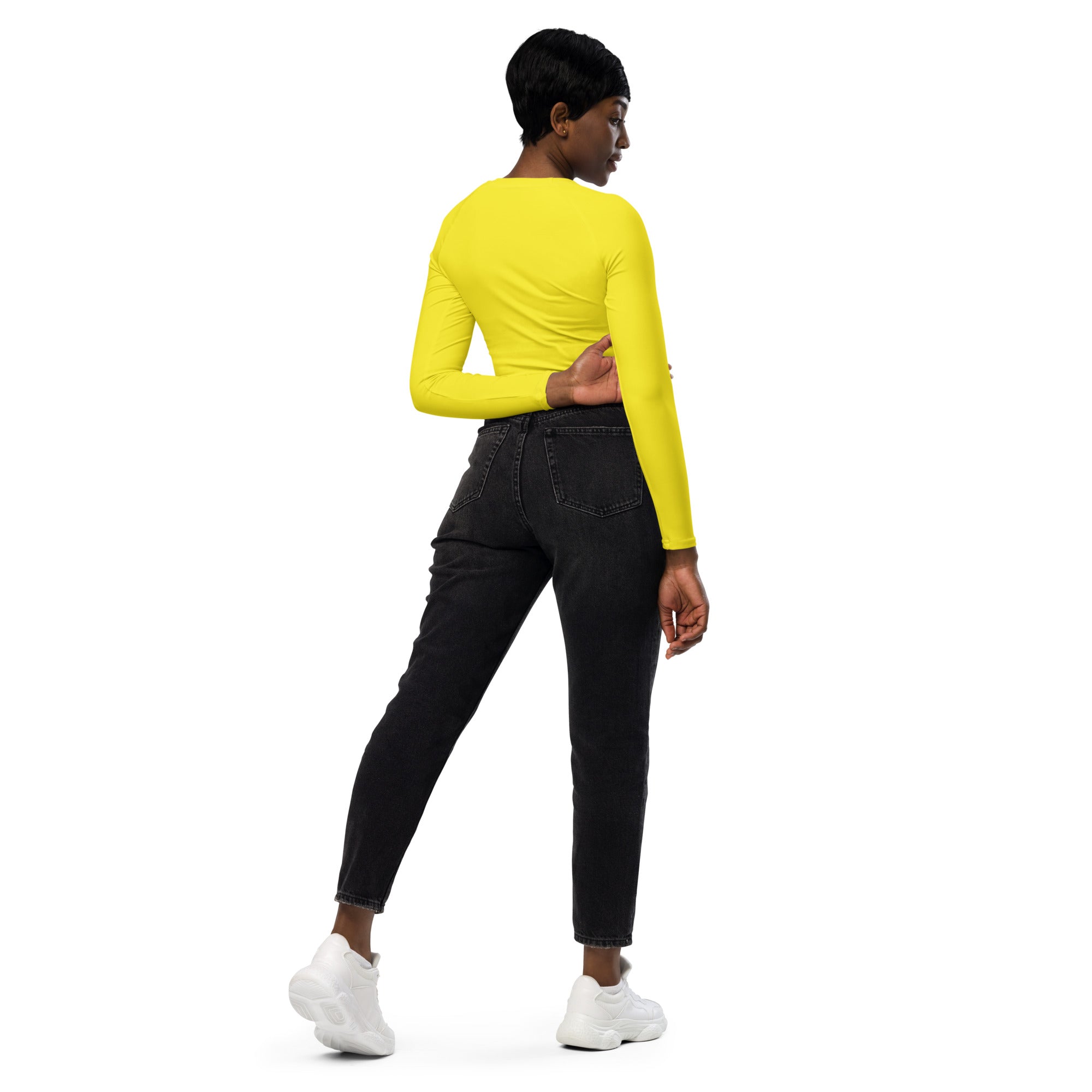 Sunshine Yellow Recycled Long-sleeve Crop Top