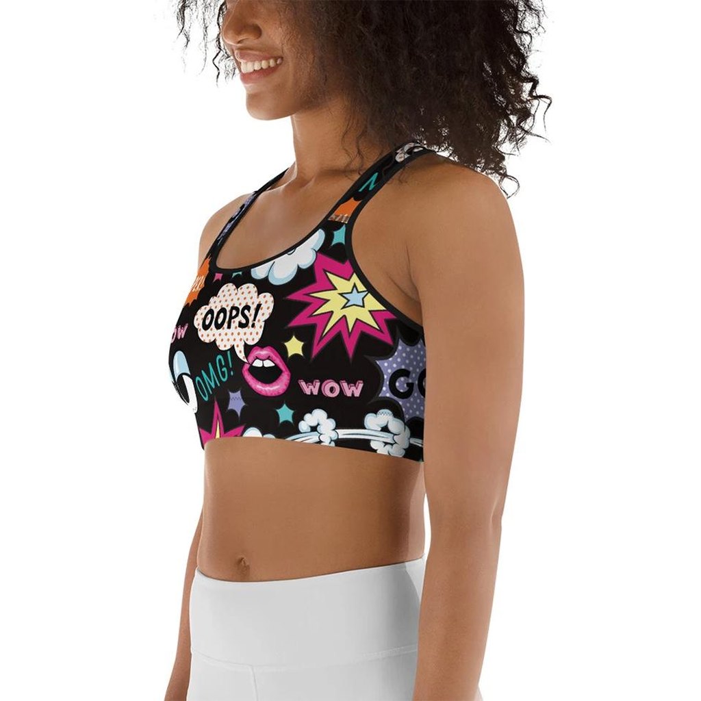 Super Cool Pop Art Sports Bra