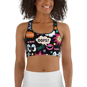 Super Cool Pop Art Sports Bra