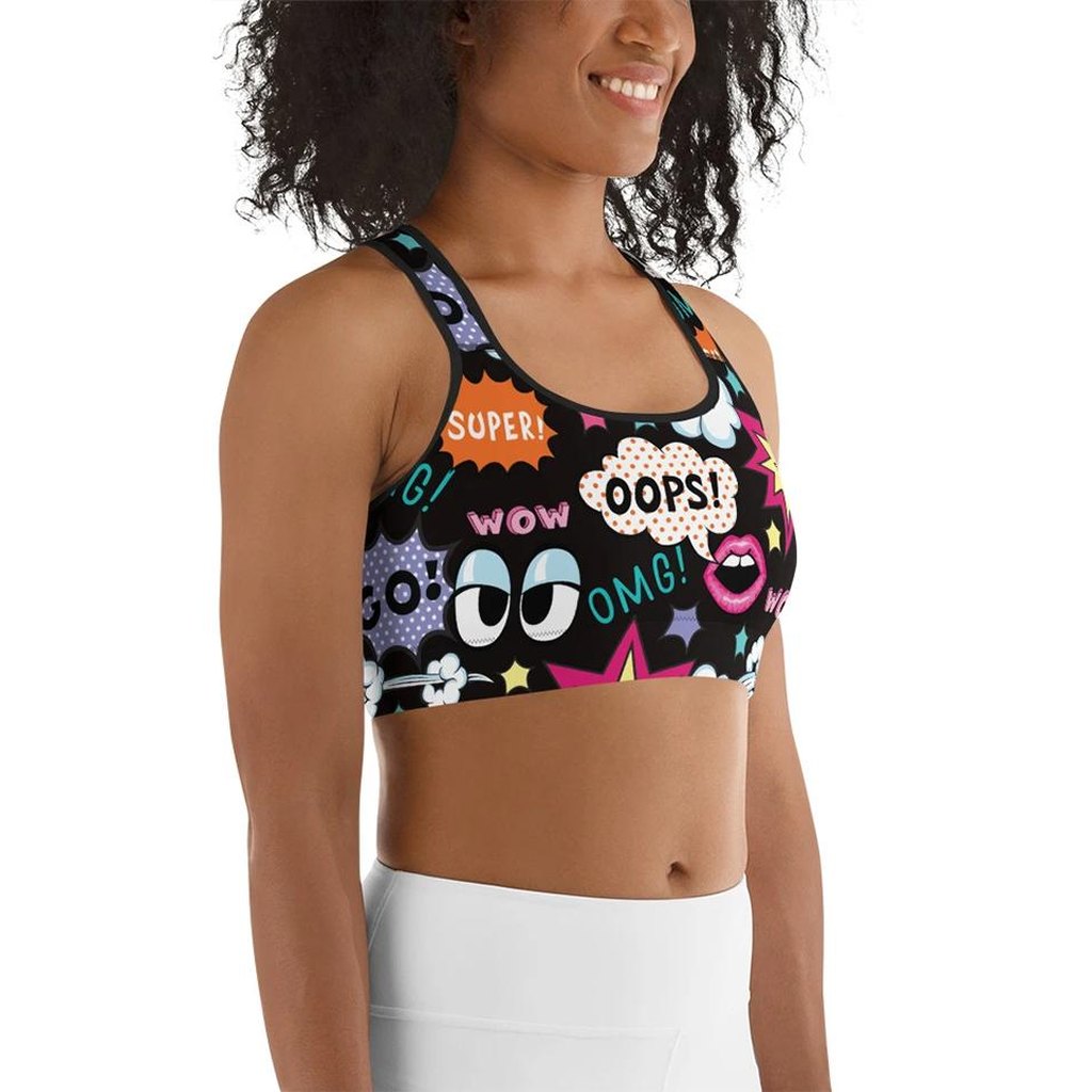Super Cool Pop Art Sports Bra