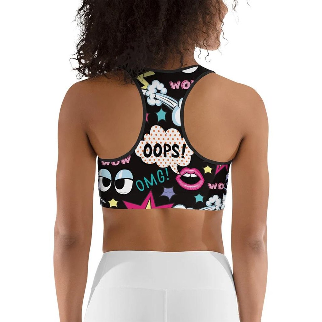 Super Cool Pop Art Sports Bra