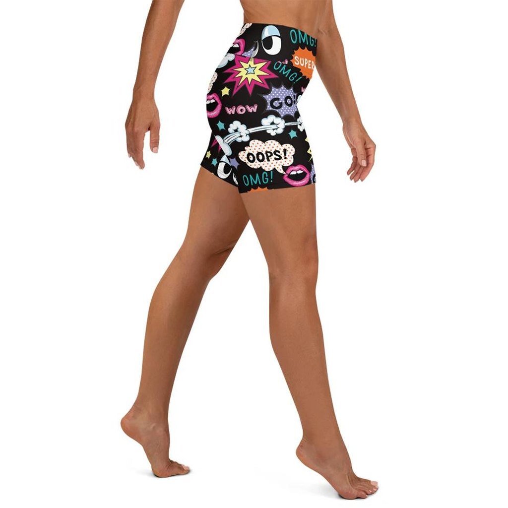 Super Cool Pop Art Yoga Shorts