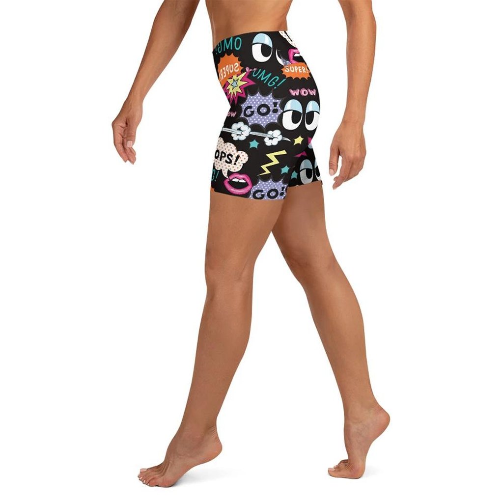 Super Cool Pop Art Yoga Shorts
