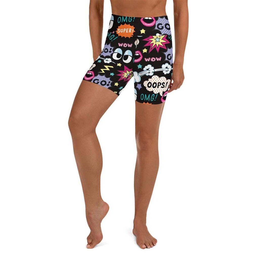 Super Cool Pop Art Yoga Shorts