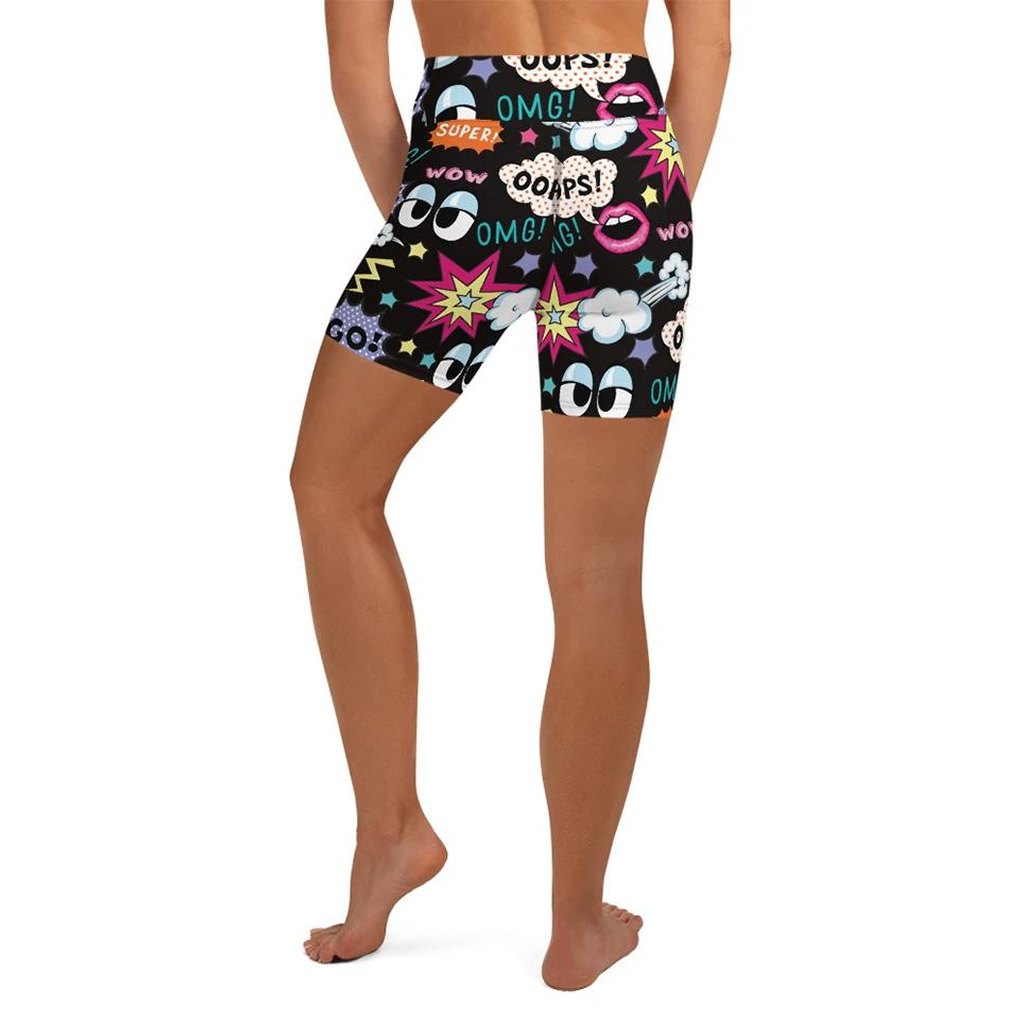Super Cool Pop Art Yoga Shorts