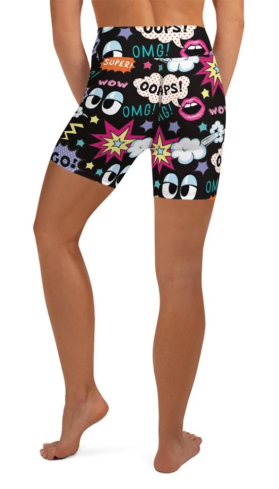 Super Cool Pop Art Yoga Shorts