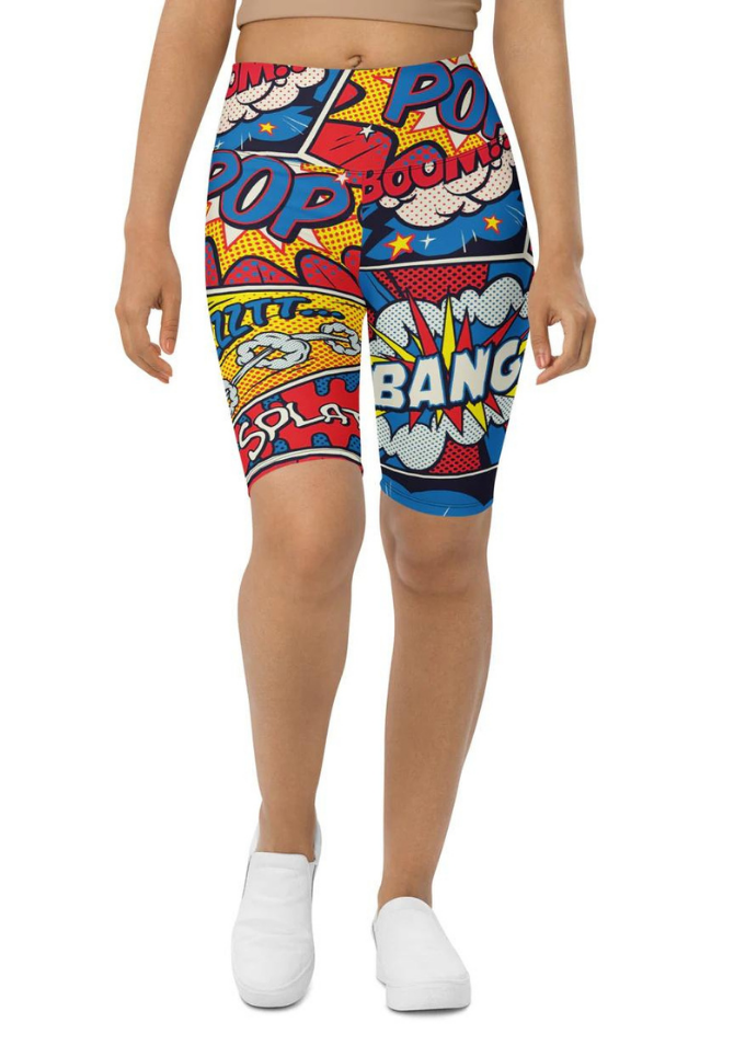 Superhero Comics Biker Shorts