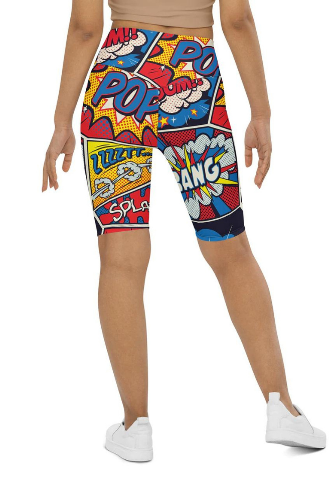 Superhero Comics Biker Shorts