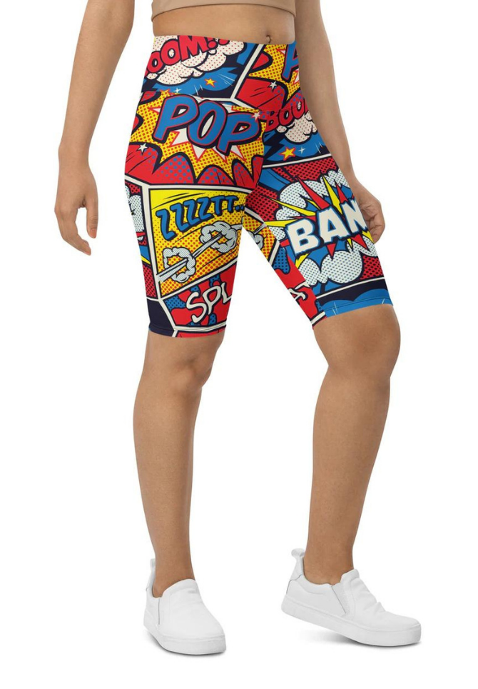 Superhero Comics Biker Shorts