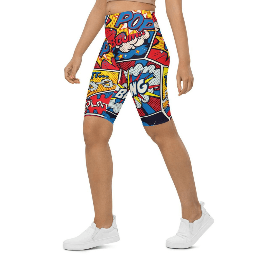 Superhero Comics Biker Shorts