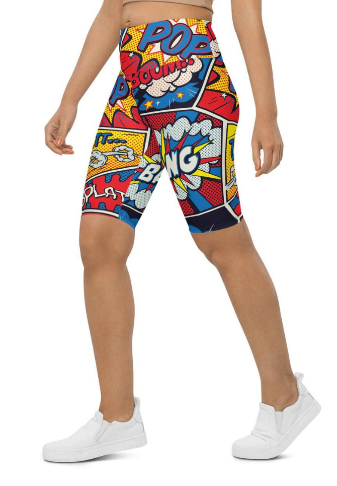 Superhero Comics Biker Shorts