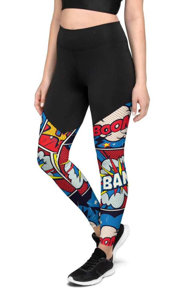 Superhero top compression leggings