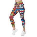 Superhero Comics Crossover Leggings With Pockets