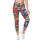 Superhero Comics Crossover Leggings With Pockets