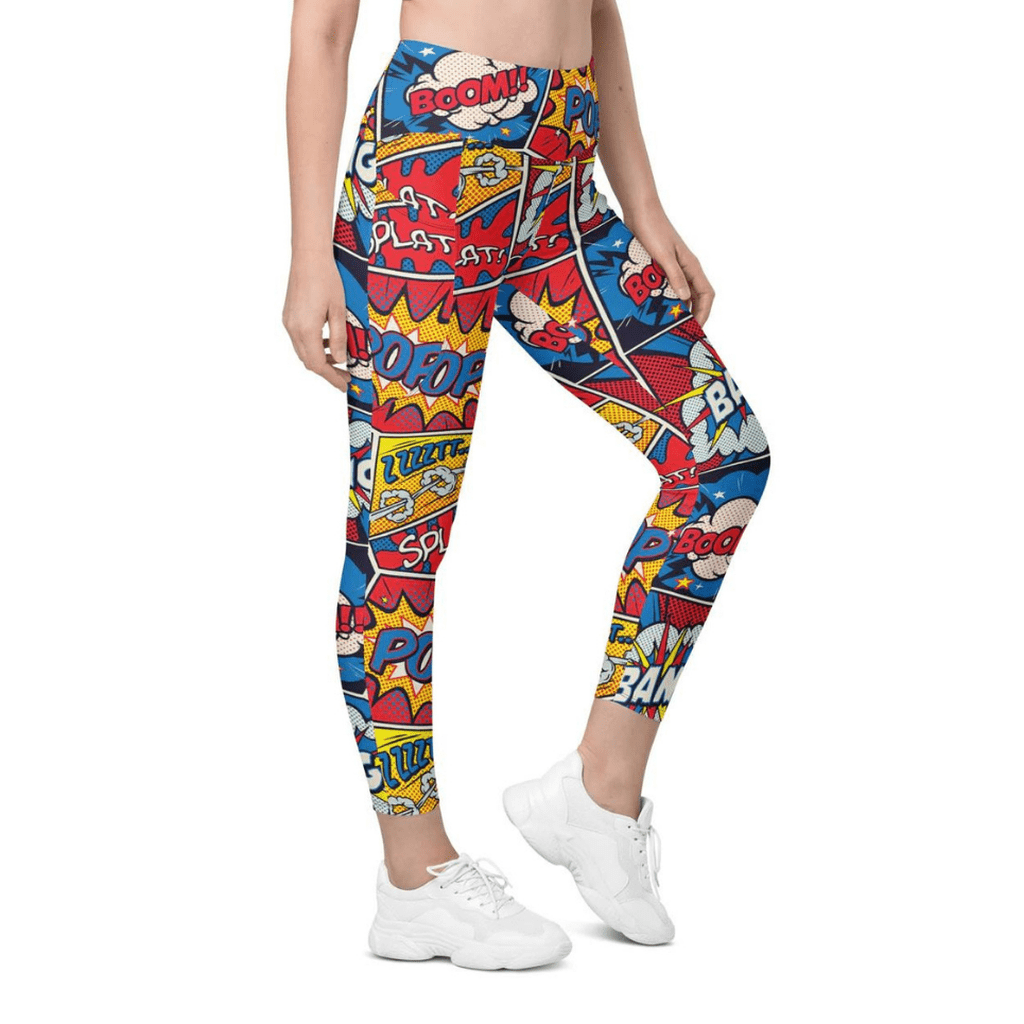 Superhero Comics Leggings With Pockets
