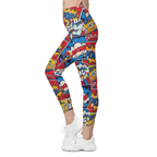 Superhero Comics Leggings With Pockets