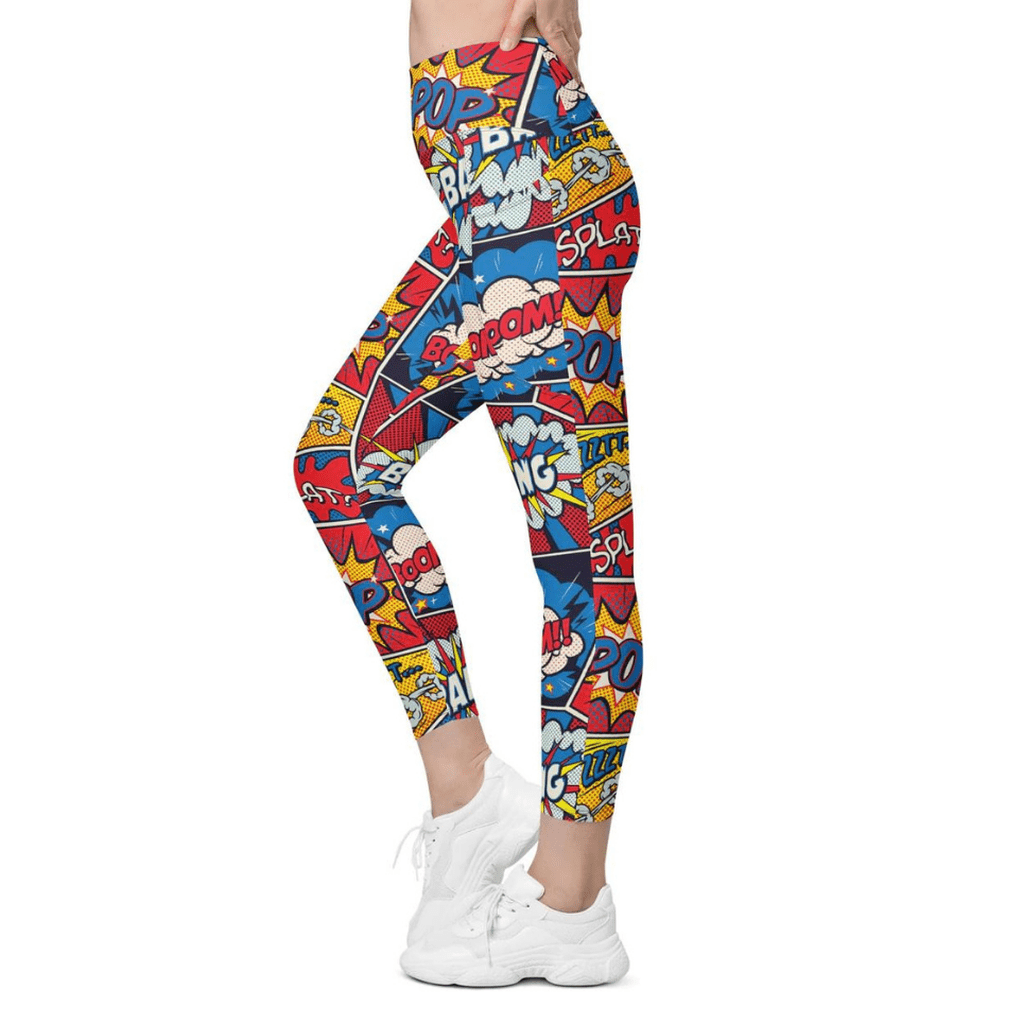 Superhero Comics Leggings With Pockets