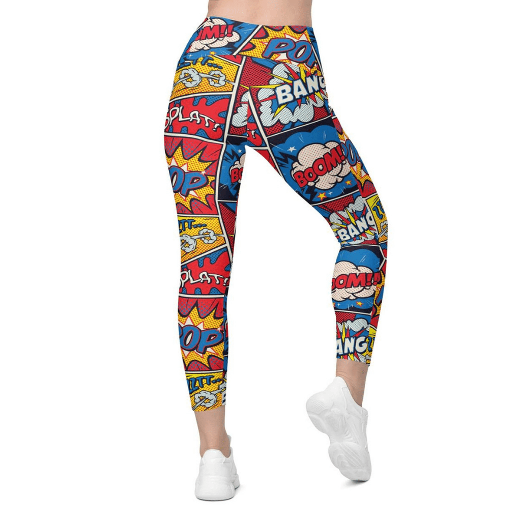 Superhero Comics Leggings With Pockets