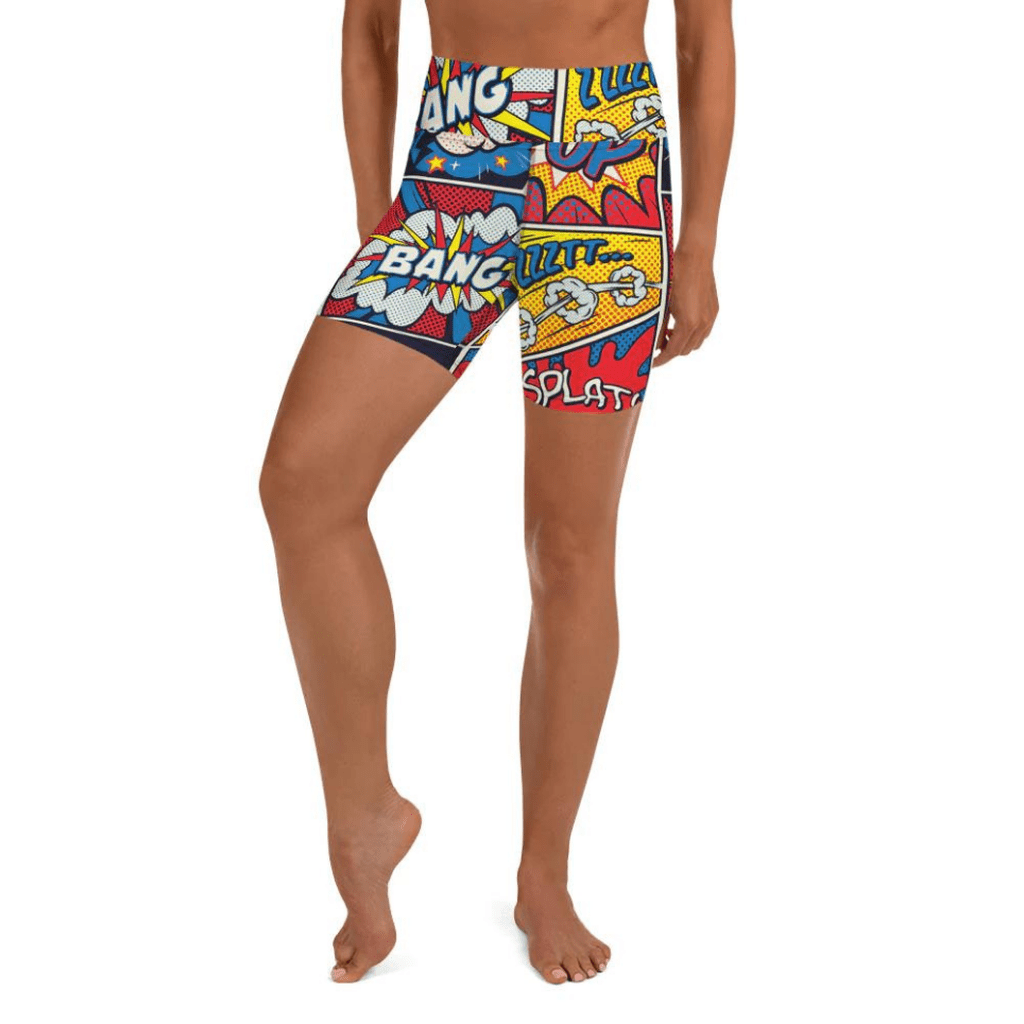 Superhero Comics Yoga Shorts