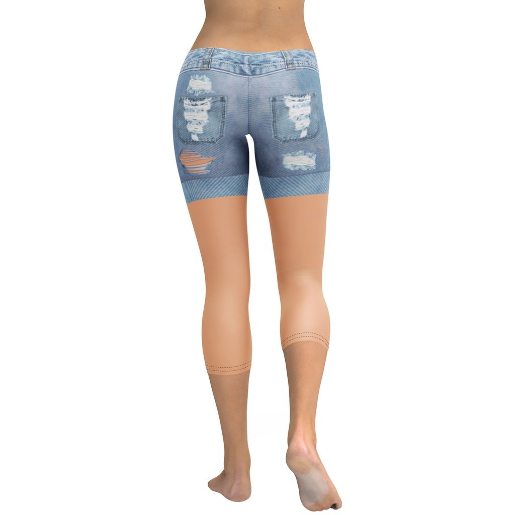 Warm Nude Denim Shorts Capris