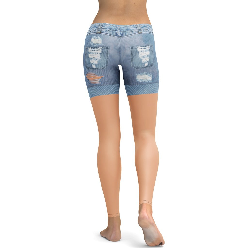 Warm Nude Denim Shorts Leggings