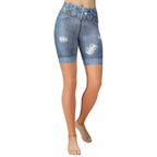 Warm Nude Denim Shorts Yoga Leggings