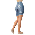 Warm Nude Denim Shorts Yoga Leggings