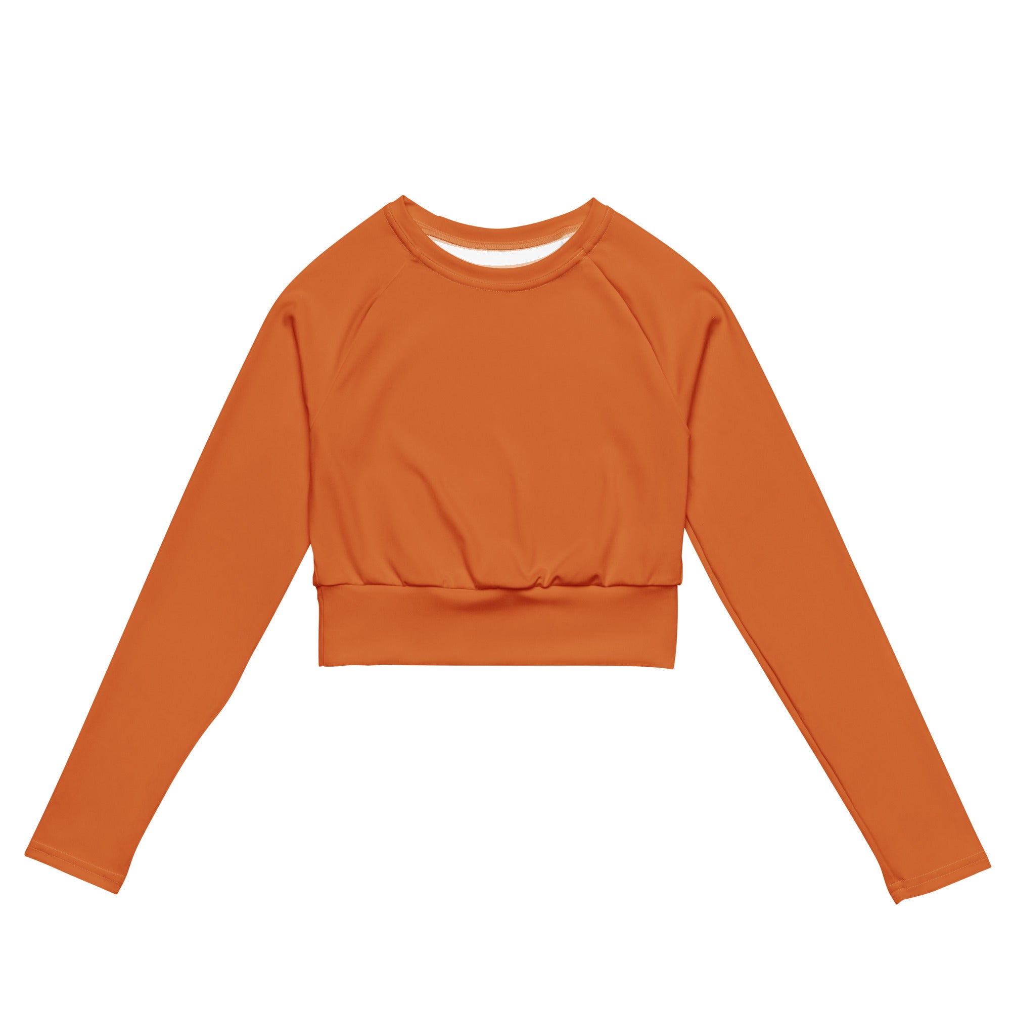 Tangerine Orange Recycled Long-sleeve Crop Top