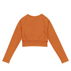Tangerine Orange Recycled Long-sleeve Crop Top
